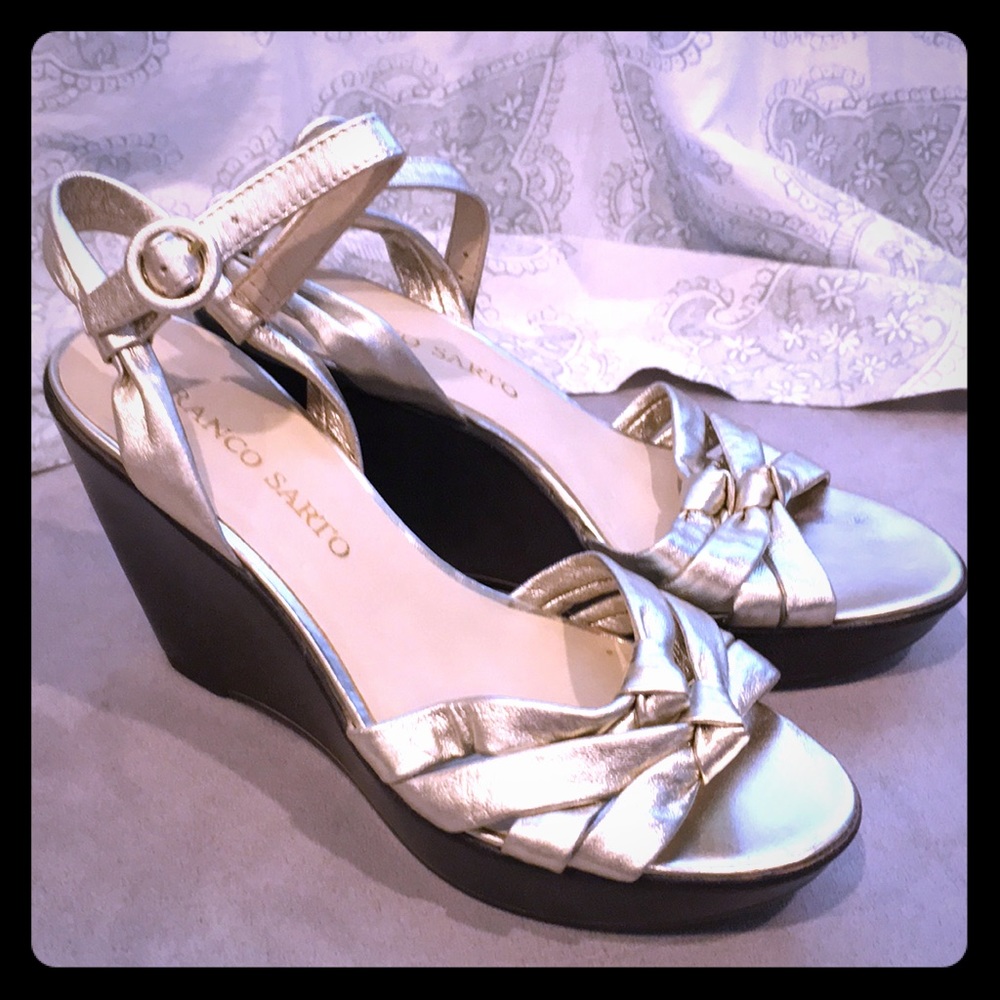 Gold platform sandals